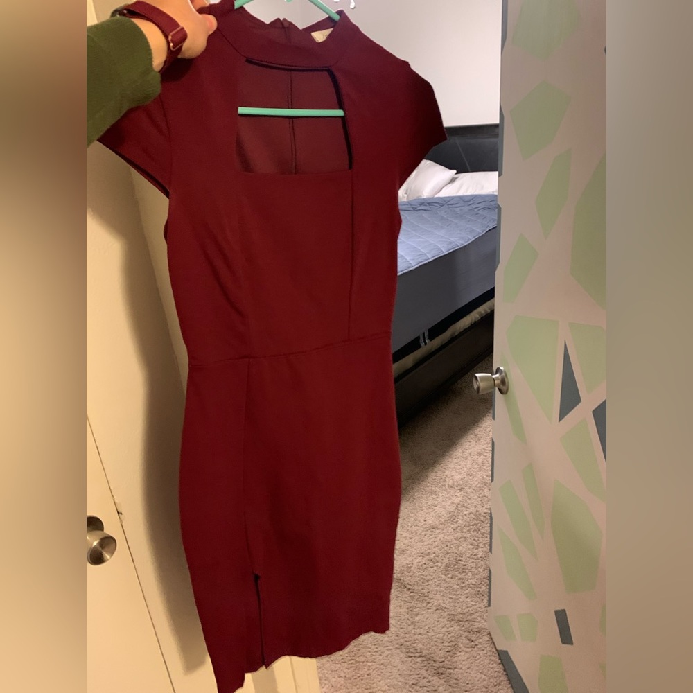 Size small red dress with leg slit
